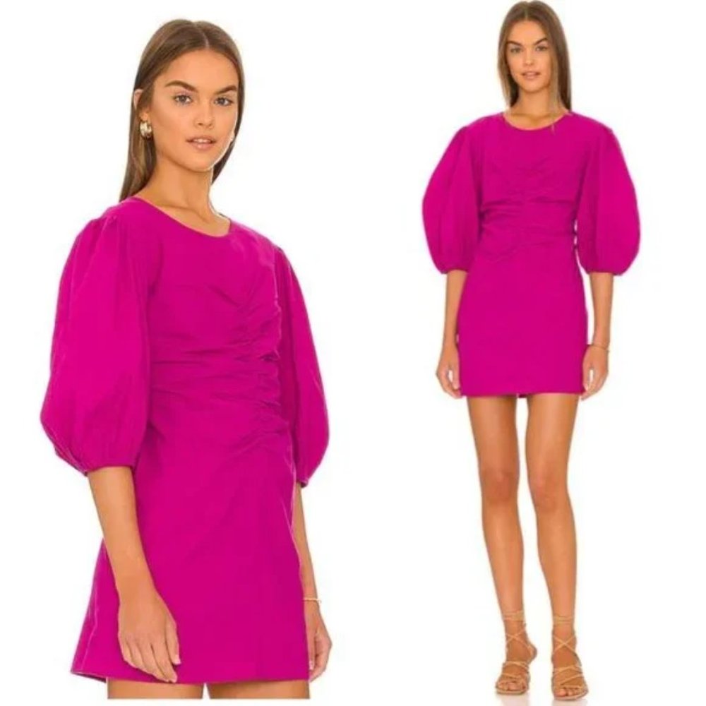 🩷NWT🩷 Free People Hope Mini Dress Puff Sleeve Fuschia Fantastic XSmall